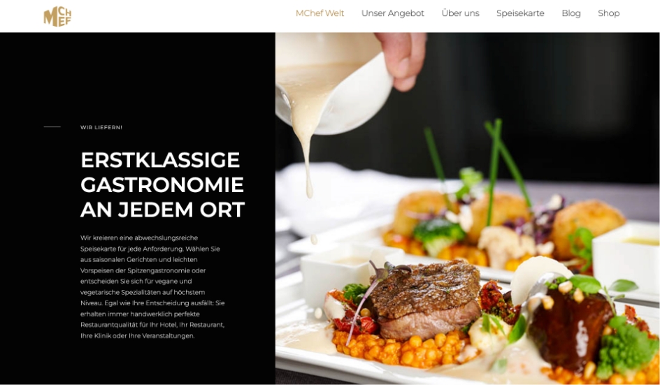 Screenshot der ehemaligen MChef-Startseite